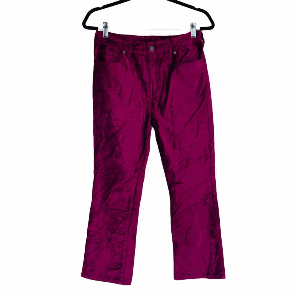 Free People Deep Magenta Boot-Cut Jeans